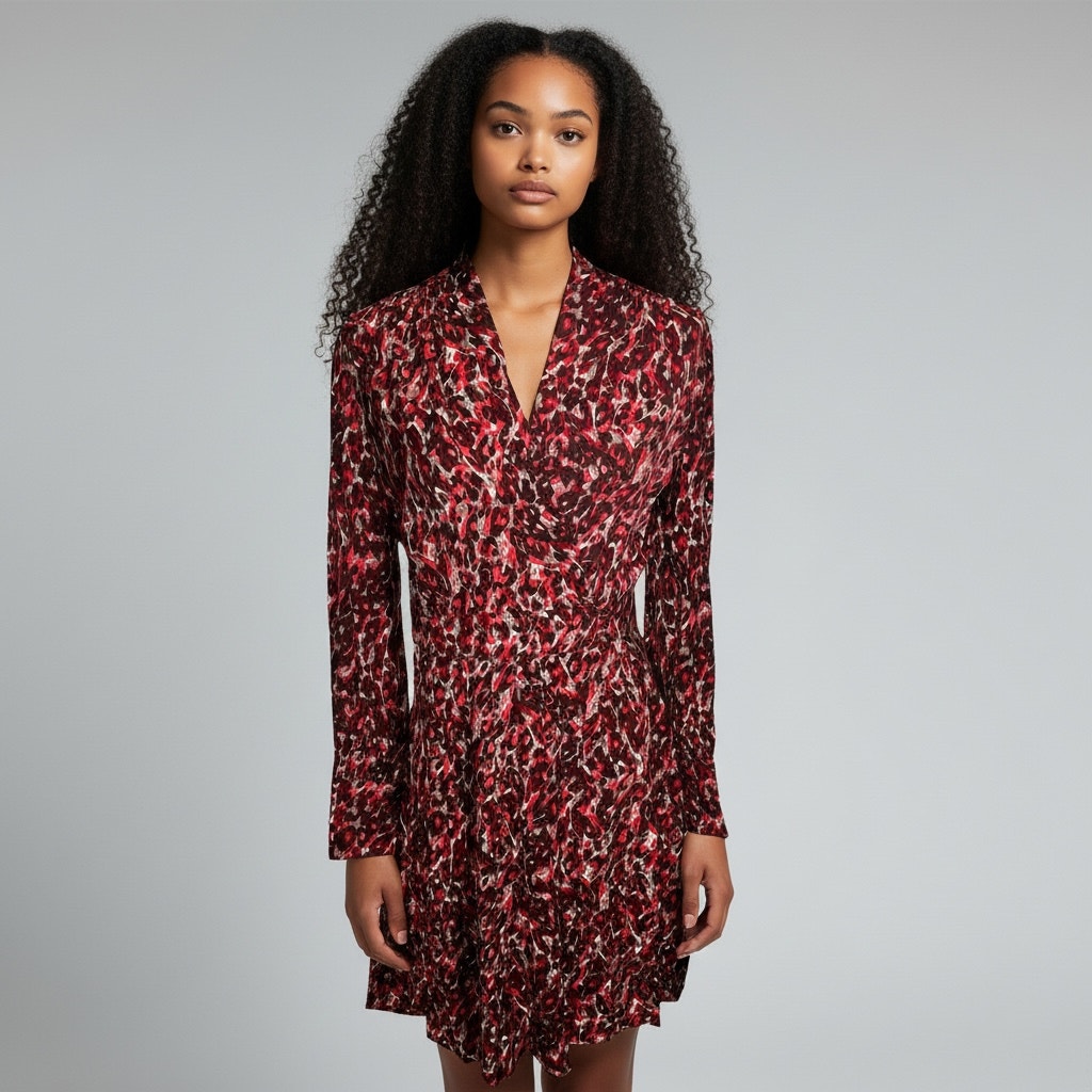 Equipment Femme Jenesse Merlot Printed Wrap Dress Size 4
